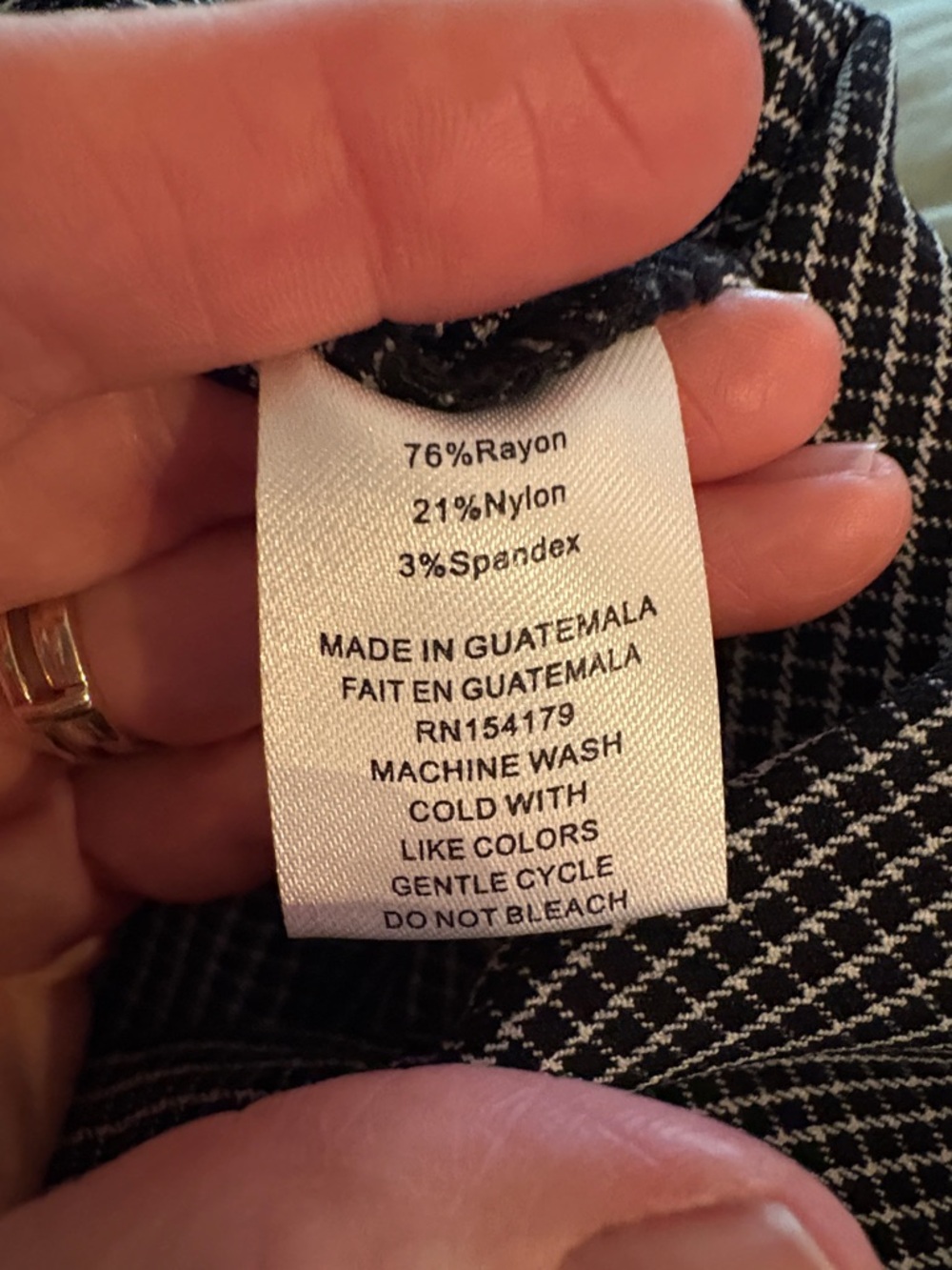 Black Micro-Pattern Stretch Dress Pants - Picture 7 of 9